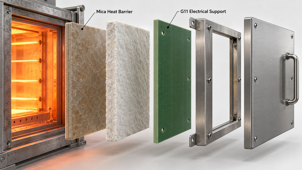 Layered Industrial Oven Door Insulation Design